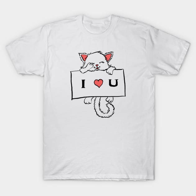 Kitten love T-Shirt by Artofokan